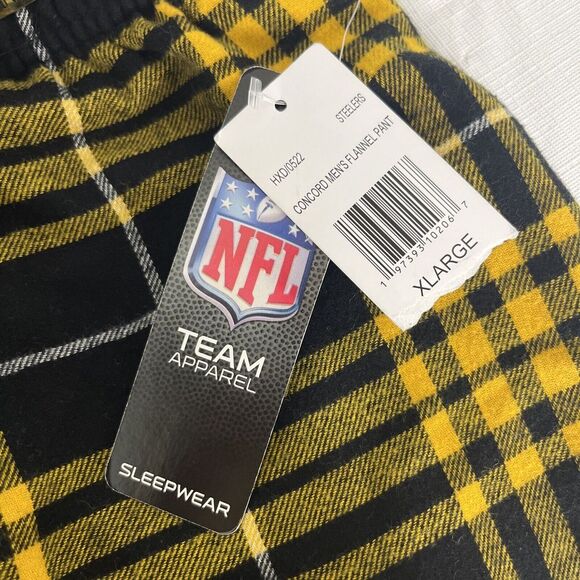 NWT Pittsburg Steelers Mens Pajama Pant Size XL, Yellow & Black Flannel Football - Picture 4 of 5